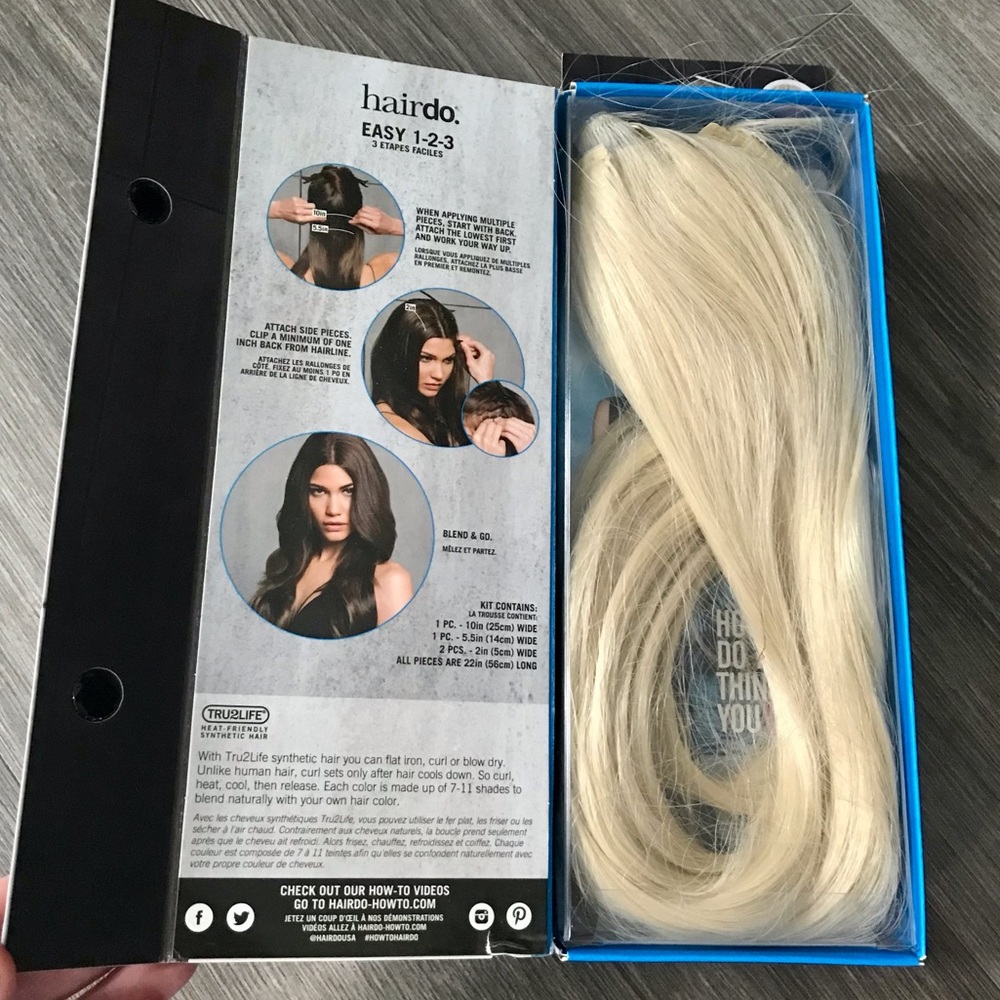 BLONDE Hairdo 4-Pc. 22" Fineline Straight Extension Kit, Swedish Blonde